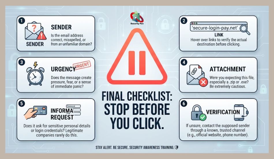 Phishing Attack Examples Final Checklist